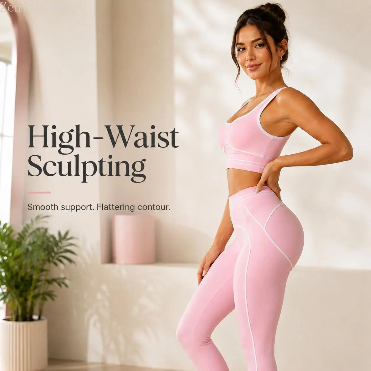 Women'S High-Waisted Athletic Yoga Pants Set - Fitness Outfits, Modern Sportswear, Butt-Lifting Tight-Fitting Gym Training, Outdoor Tennis Clothes