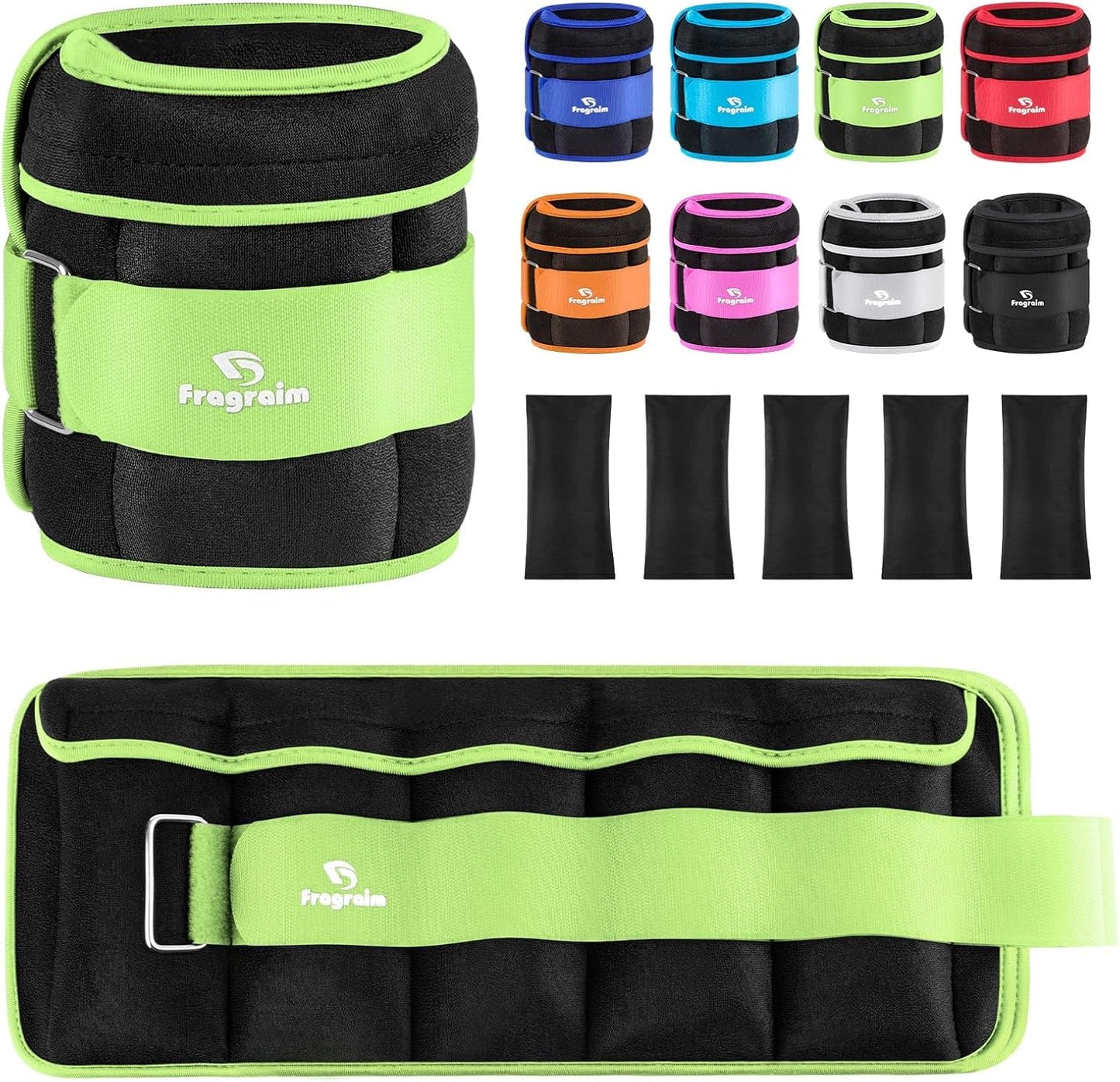 Adjustable Ankle Weights (Pair) with Removable Weights – Jogging, Toning & Therapy