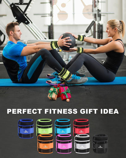 Adjustable Ankle Weights (Pair) with Removable Weights – Jogging, Toning & Therapy