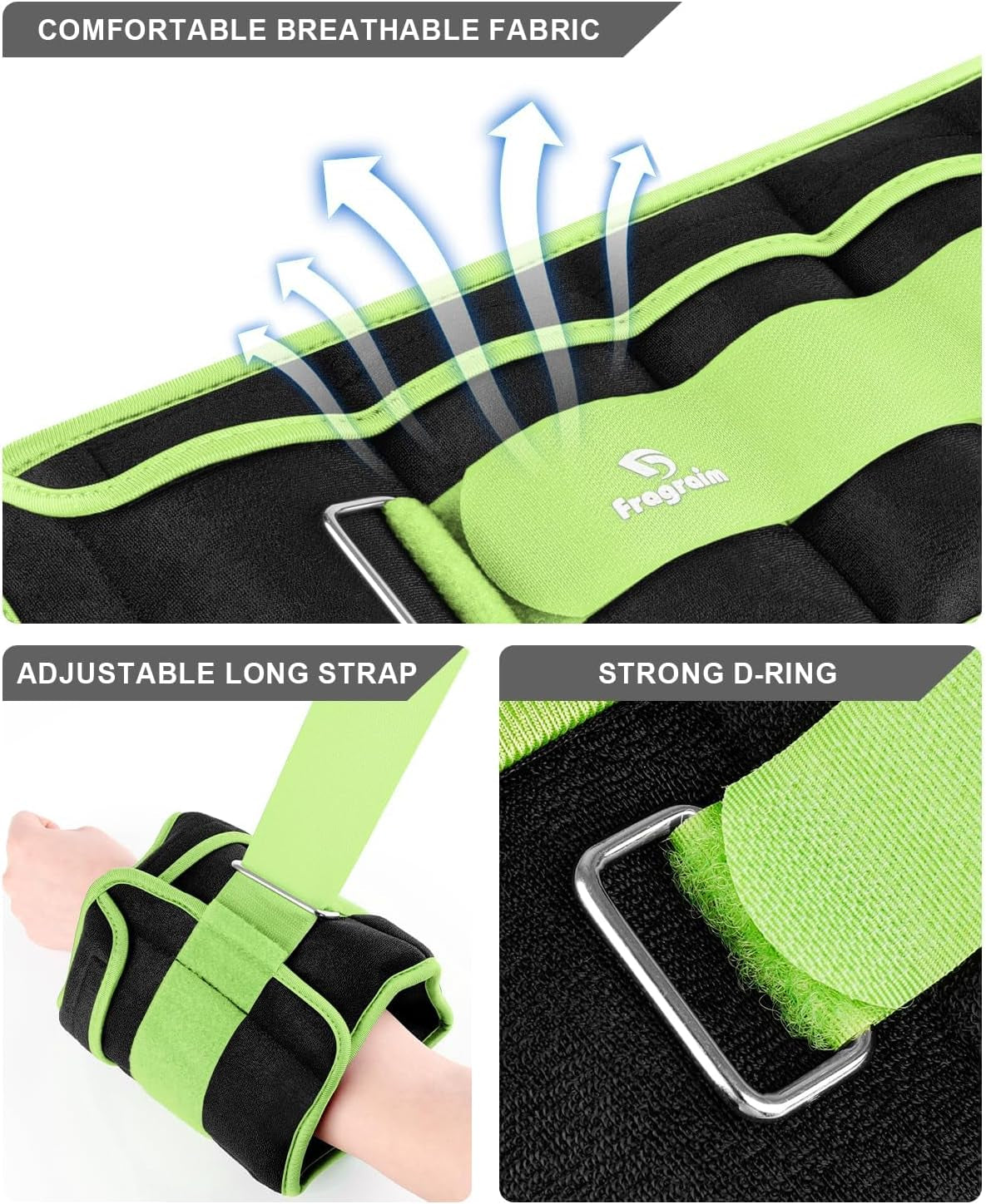 Adjustable Ankle Weights (Pair) with Removable Weights – Jogging, Toning & Therapy